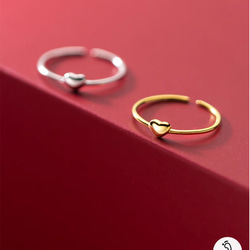 シルバー925  細め　　華奢　ハート　リング　指輪　silver925 フリーサイズ　大きさ調整可能 1枚目の画像