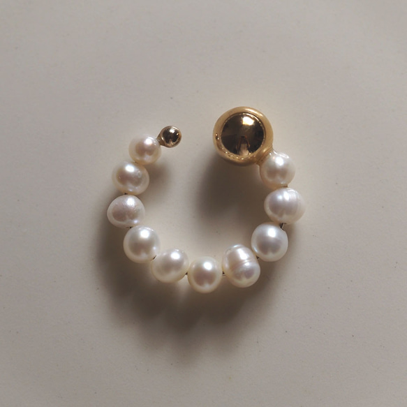 | 2way | 淡水珍珠 x 黃金戒指手環 | 品質 AA+ | 第4張的照片