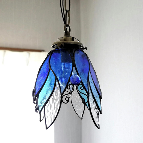 新色 天使らんぷ ブルー,スカイブルー&クリア ステンドグラス