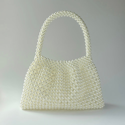 最終お値下げ‼️総ビーズのバッグ　シックでお洒落 ☆お値下げ！☆紫陽花モチーフのビーズ刺繍バッグ（こげ茶