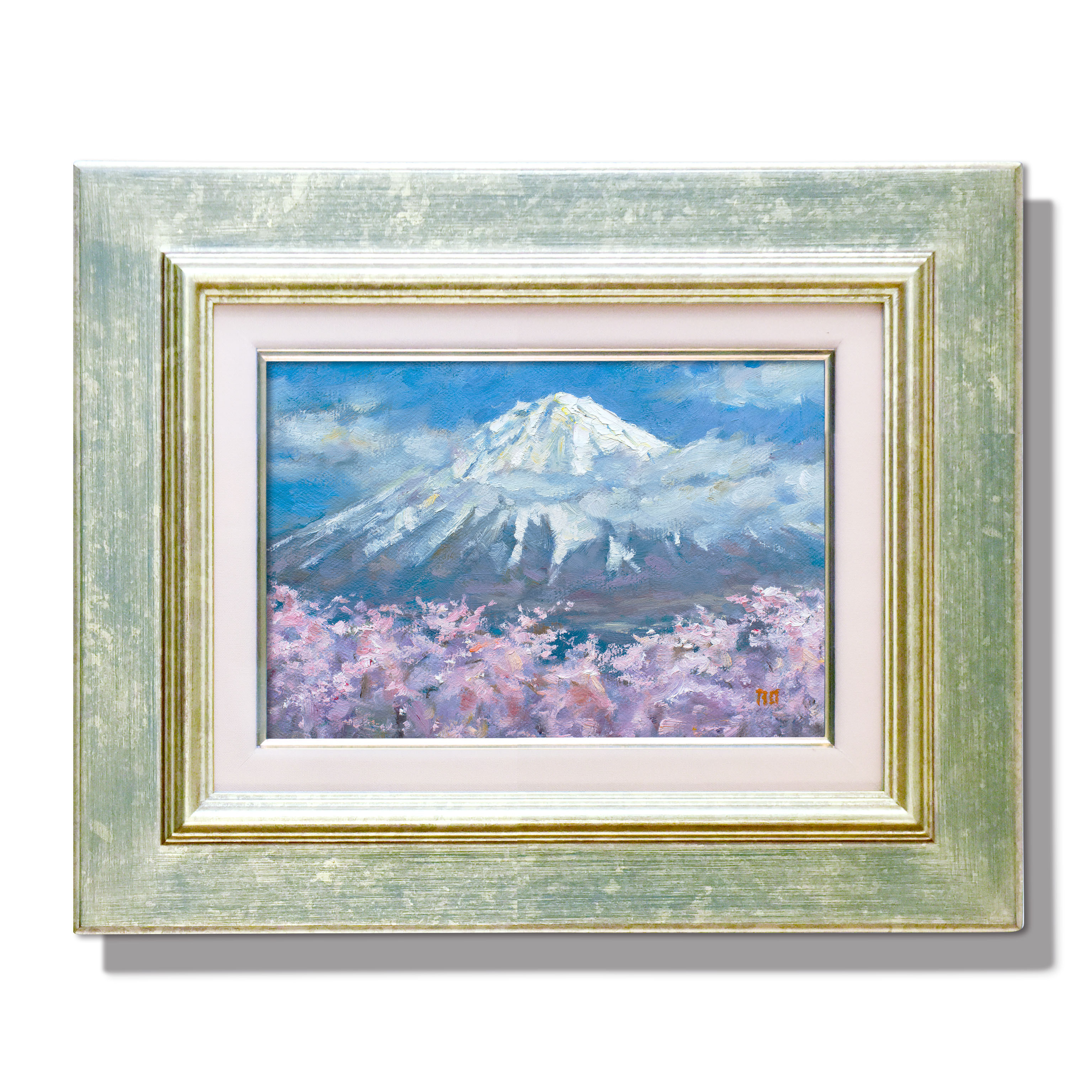 美品  フラワーガーデン1」 アクリル画 SM サムホール 原画 キャンバス 絵画