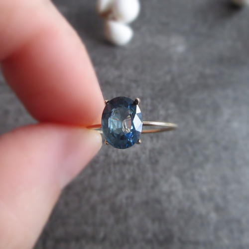 K10美粒8×6mm「インディゴブルーサファイア」リング【9月の