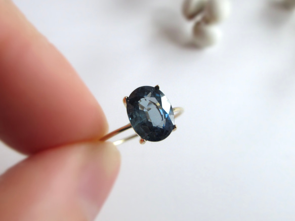 K10美粒8×6mm「インディゴブルーサファイア」リング【9月の K10美粒8×6mm「インディゴブルーサファイア」リング【9月の