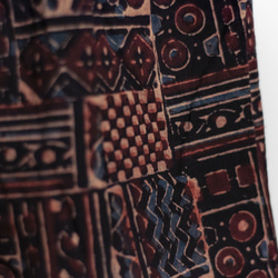 木版プリント コットン キュロット インド綿 ショートパンツ 草木染め インディゴ染め 木版プリント キュロット - 幾何学模様 15枚目の画像