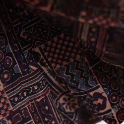 木版プリント コットン キュロット インド綿 ショートパンツ 草木染め インディゴ染め 木版プリント キュロット - 幾何学模様 5枚目の画像