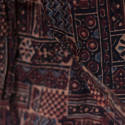 木版プリント コットン キュロット インド綿 ショートパンツ 草木染め インディゴ染め 木版プリント キュロット - 幾何学模様 10枚目の画像
