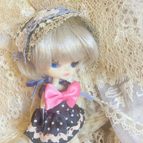 ドール小物＊薔薇のヘッドドレス(レースケープ) オビツ/リカ/ジェニー