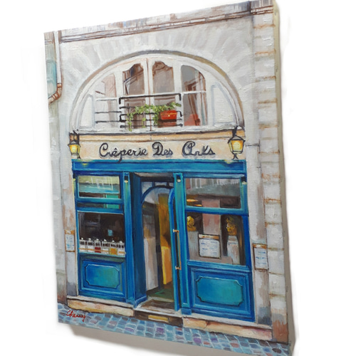 青いお店 』油絵 原画 手描き 絵画 チェリー Cherry 通販 青いお店 』油絵 原画 手描き 絵画 チェリー Cherry 通販