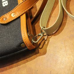 【2way】デニムと本革のミニトート　ショルダー対応　トートバッグ　ランチトート　デニムトート　本革　肩掛け 12枚目の画像