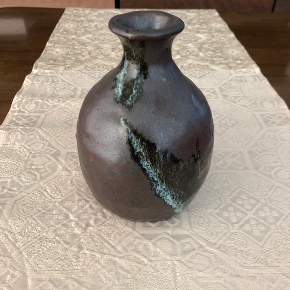 手作り陶器花瓶「灰釉と飴釉の二重彩」P87 手作り陶器花瓶「灰釉と飴釉の二重彩」P87 手作り陶器花瓶「灰