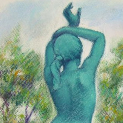 緑の賛歌（パステル画） 2枚目の画像