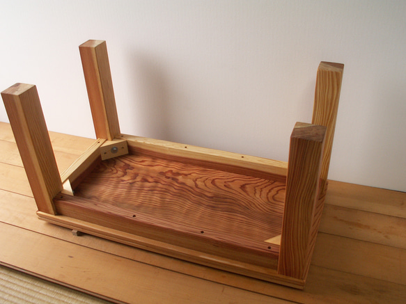 ●屋久杉・他　木目の美しいローテーブル　机　ローボード　テレビ台　K１４２ 8枚目の画像