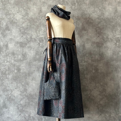 反物　まとめ売り　11点　リメイク素材　大島紬　絹100％　モスリン 着物リメイクセットアップ & スヌード 〜四季で心地良い上質