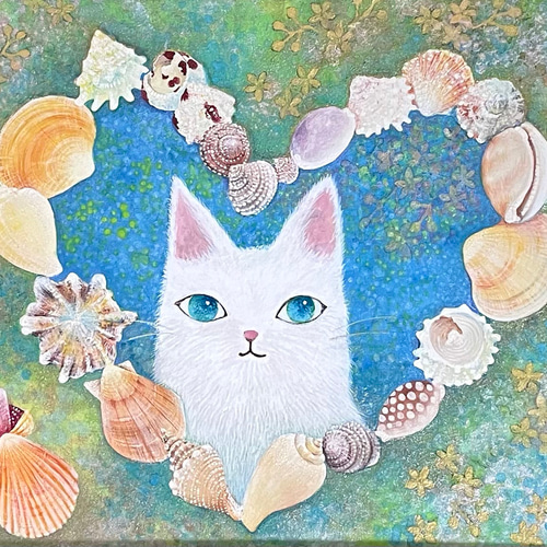 原画 猫 おめかし #183 原画『おめかしねこ』 | maki yagawa