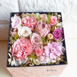 ★アロマ付き♡プリザ薔薇入り「Box Arrangement -rose-」ピンク系 7枚目の画像