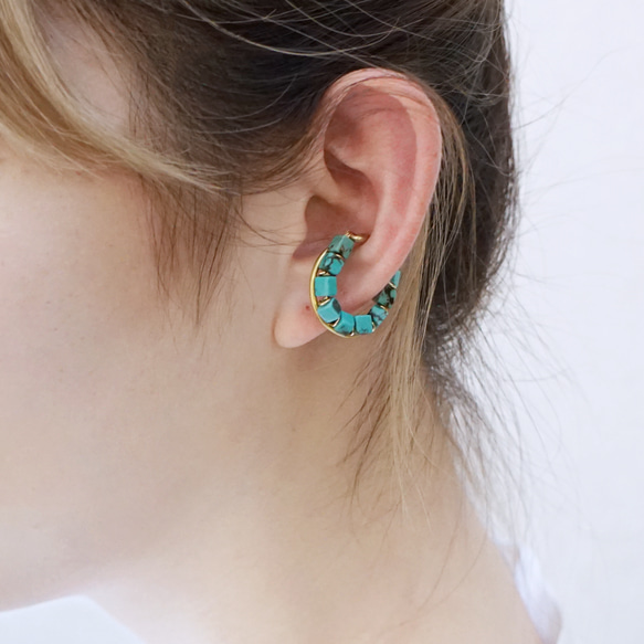 ターコイズ / イヤーカフ 】” turquoise ” ギフトBOX 対応可 [ 片耳