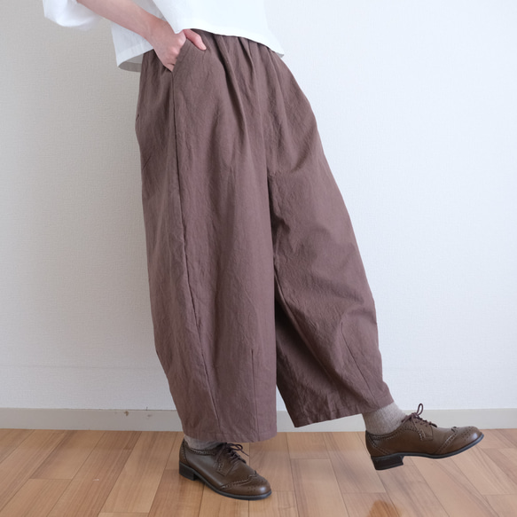 コクーンワイドパンツ しわ加工 キュロット・ワイドパンツ POPO 通販 