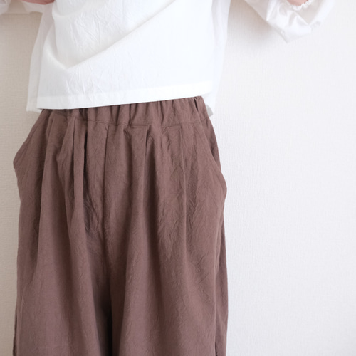 コクーンワイドパンツ しわ加工 キュロット・ワイドパンツ POPO 通販 