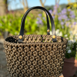 美品！かごバッグ　立体的な花　かごバッグ　花 30％off！取り外しても使える花かごバッグ（かご：内布付き