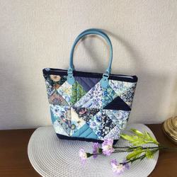 先染生地の創作バック　パッチワークバック　創作トートバック 先染生地の創作バック パッチワークバック 創作トートバック