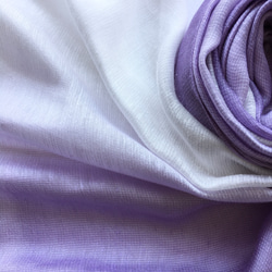 薰衣草紫 ♪ 光滑絲綢 * 淡紫色 x 白色 * 手工染色披肩 第7張的照片