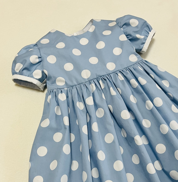 お好きな色で♪ドット柄パフスリーブワンピース 子供服 toka♪ 通販