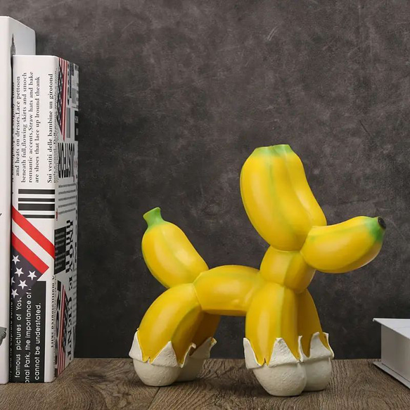 バナナドッグ フィギュア 犬 バルーン 人形 オーナメント かわいい キュート 置物  ぬいぐるみ at-0296 5枚目の画像