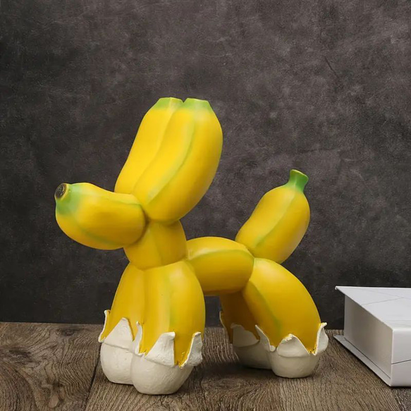 バナナドッグ フィギュア 犬 バルーン 人形 オーナメント かわいい キュート 置物  ぬいぐるみ at-0296 2枚目の画像