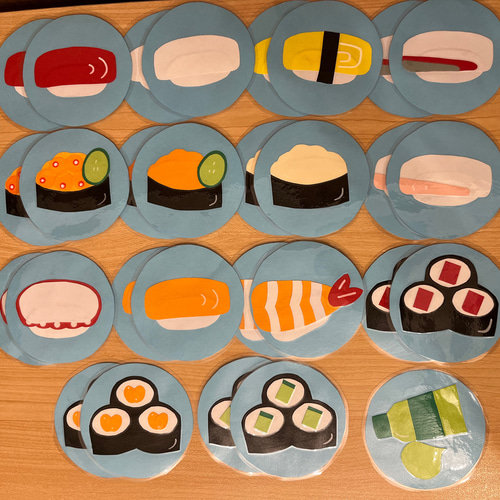 お寿司の絵合わせカード（ラミネート加工済み） おもちゃ・人形