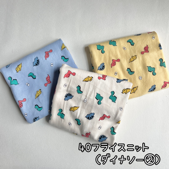 40フライスニット生地（ダイナソー②） 3色から選択 韓国生地 生地  
