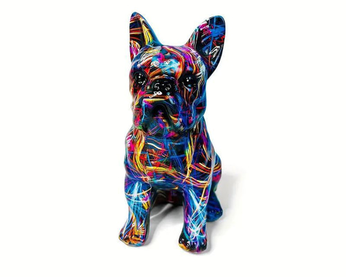 カラフル ドッグ フィギュア フレンチブルドッグ ドール 犬 置物