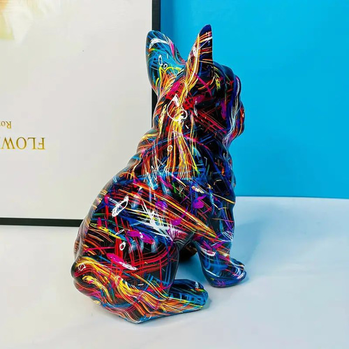 カラフル ドッグ フィギュア フレンチブルドッグ ドール 犬 置物