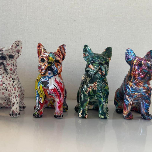 カラフル ドッグ フィギュア フレンチブルドッグ ドール 犬 置物