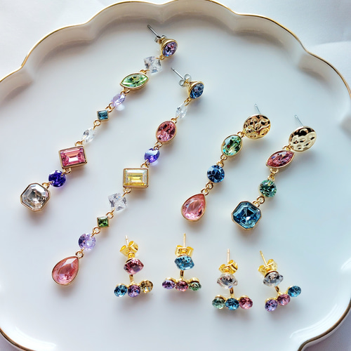 K10YG マルチカラーピアス | VERITEOnline-Shop｜ラグジュアリー