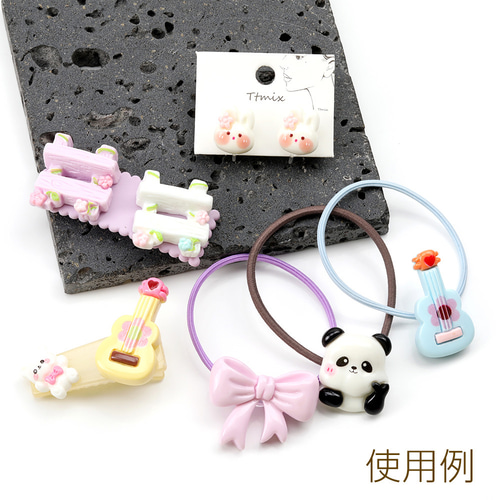 パーツ PANDA A5145-B 24個 パンダ貼付けパーツ 立体パンダ型パーツ パンダモチーフ