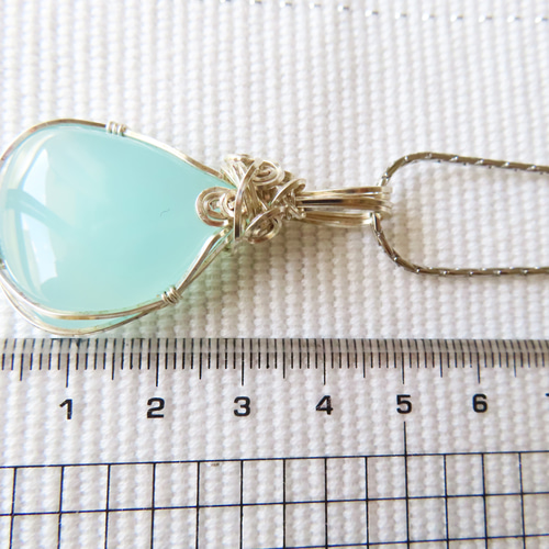 SOLD シーブルーカルセドニー、ペンダント ネックレス