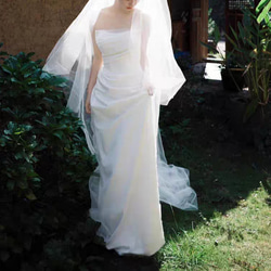 フランス式の  ベアトップ  ウエディングドレス  花嫁の高級感サテンのシンプルな気質 マーメイドライン //H016 1枚目の画像