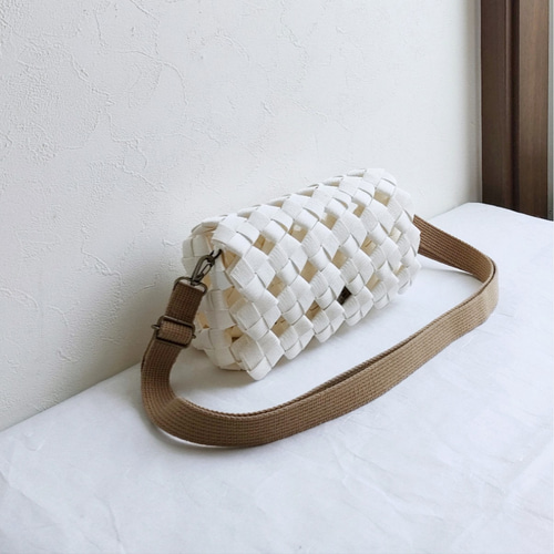 9色より選べる】 みんなのかごバッグ ショルダー 白 white