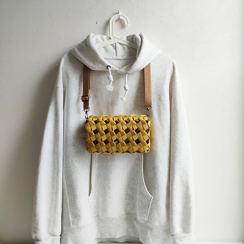夏 涼やか みんなのかごバッグ ショルダー 辛子yellow unisex