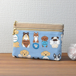 てぃんくる様♥️オーダーページ　持ち手付きポーチ♥️フラットポーチ ダブルファスナー+背面ポケット付きフラットポーチ♢SUSHINEKO