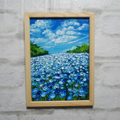 油絵 油彩 油彩画 絵 絵画【青の丘】 絵画 HR 通販｜Creema(クリーマ 