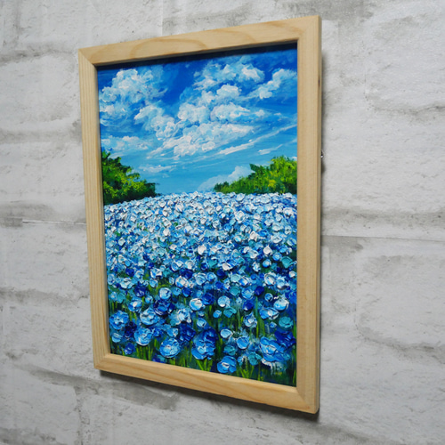 油絵 油彩 油彩画 絵 絵画【青い丘】 油絵 油彩 油彩画 絵 絵画【青の丘】 絵画 HR 通販 17666248｜Creema