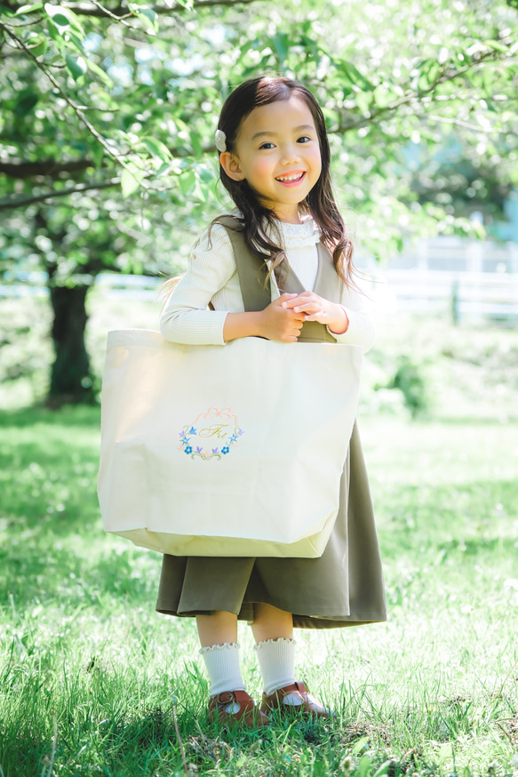 新作】名入れ 刺繍 帆布 A4 イニシャルトートバッグ マザーズ