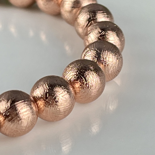 鑑別書付き✨ギベオン隕石（メテオライト）ピンクゴールドブレス  