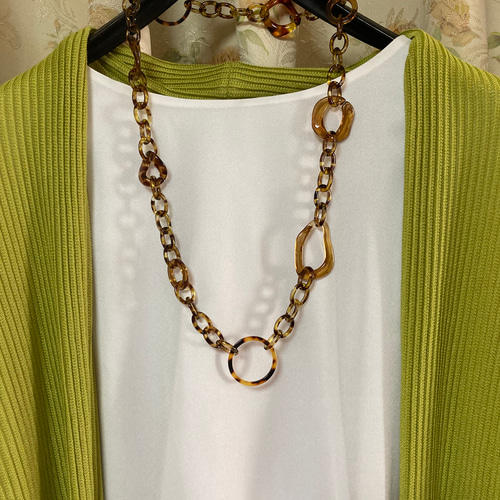 鼈甲風イヤリング&ネックレスのセット