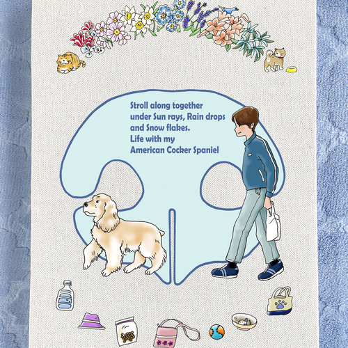 アートパネル アメリカンコッカースパニエル 33cmx24cm オリジナル 犬