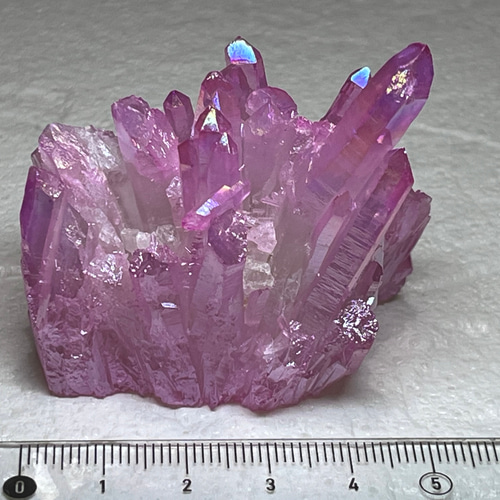 七色の夢໒꒱✨ ピンク オーラ 水晶 原石 クラスター クリスタル 