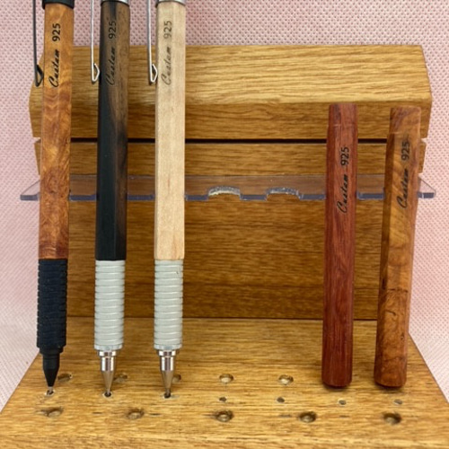 【はせ】完成いたしました。木軸　手作りシャープペンシル シャーペン 0.5mm シャープペン 木軸 Pent ペント 竹内靖貴 楓ちぢみ杢