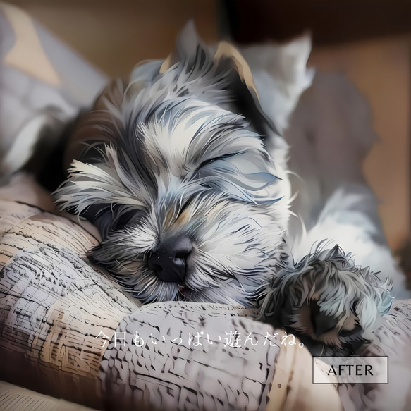 【世界に一つだけの愛犬アート♡】（高画質デジタルデータプレゼント中）オーダーメイド　ペットメモリアル　うちの子 13枚目の画像