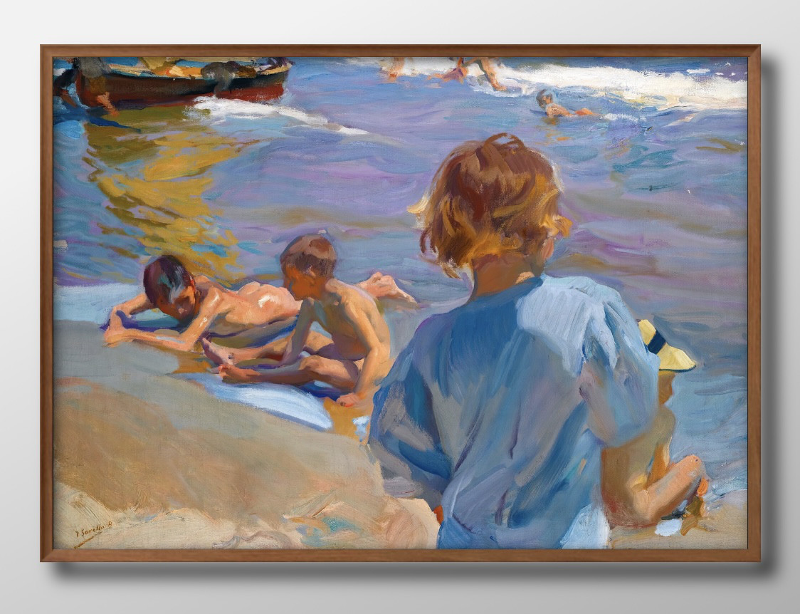 海の絵　空の絵　北欧　現代アート　癒しのアート　ヒーリング　絵　絵画　波　壁掛け